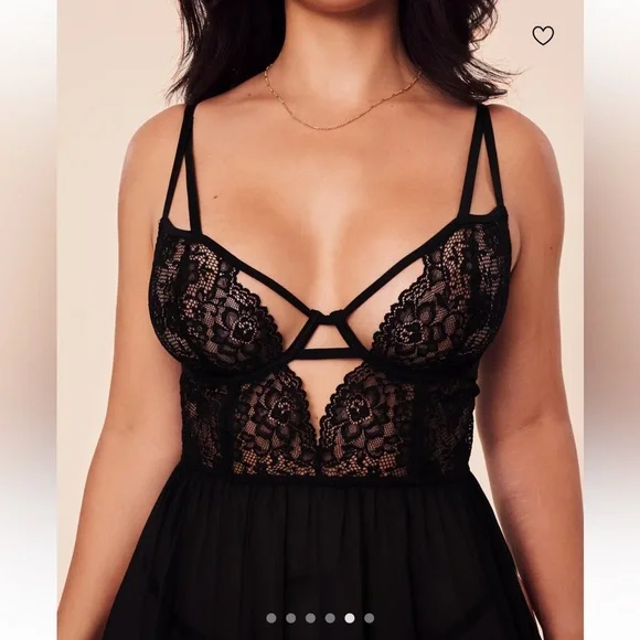 NEW Adore Me Rae Black Lace Sheer Underwire Nightie Lingerie, Size 3X - Picture 2 of 12